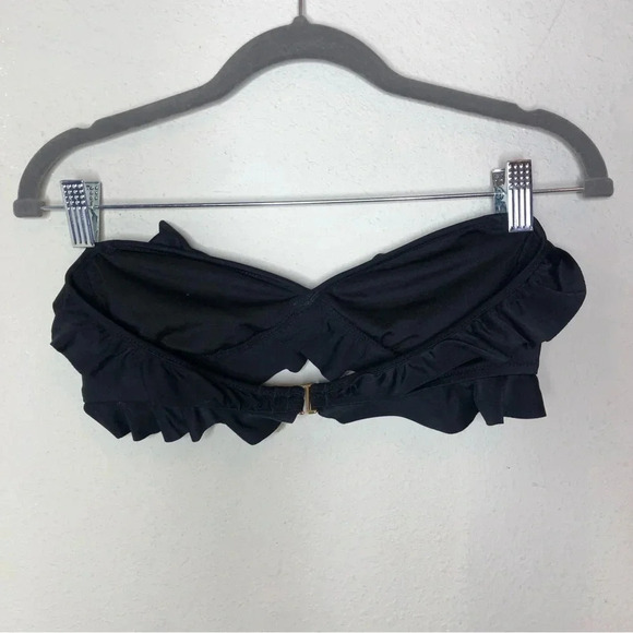 Victoria's Secret Bandeau Bikini Top Medium Black Ruffles - Picture 6 of 6